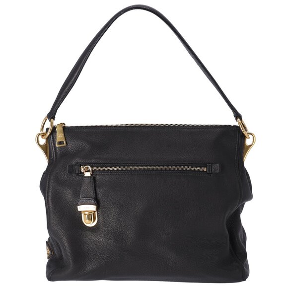 PRADA Pushlock Shoulder Bag BR4501 Black Leather - Picture 1 of 13